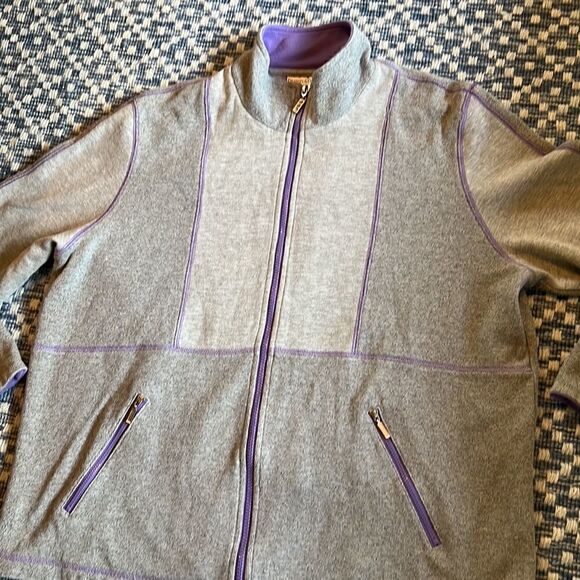 Draper’s & Damon’s Petites Women’s PXL Grey & Lavender Purple Full Zip Jacket - Picture 1 of 11